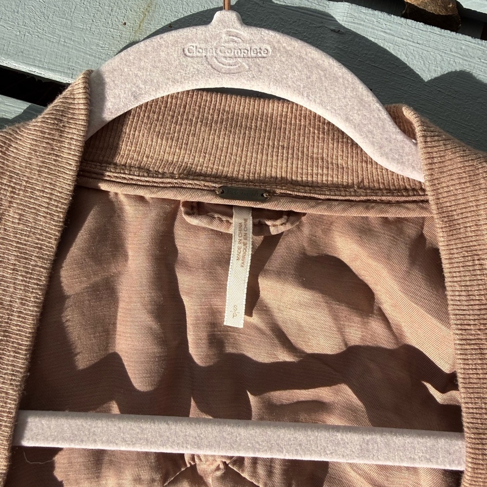 Free People Lightweight Utility Jacket Mauve Pink Drawstring Size S - Picture 3 of 4